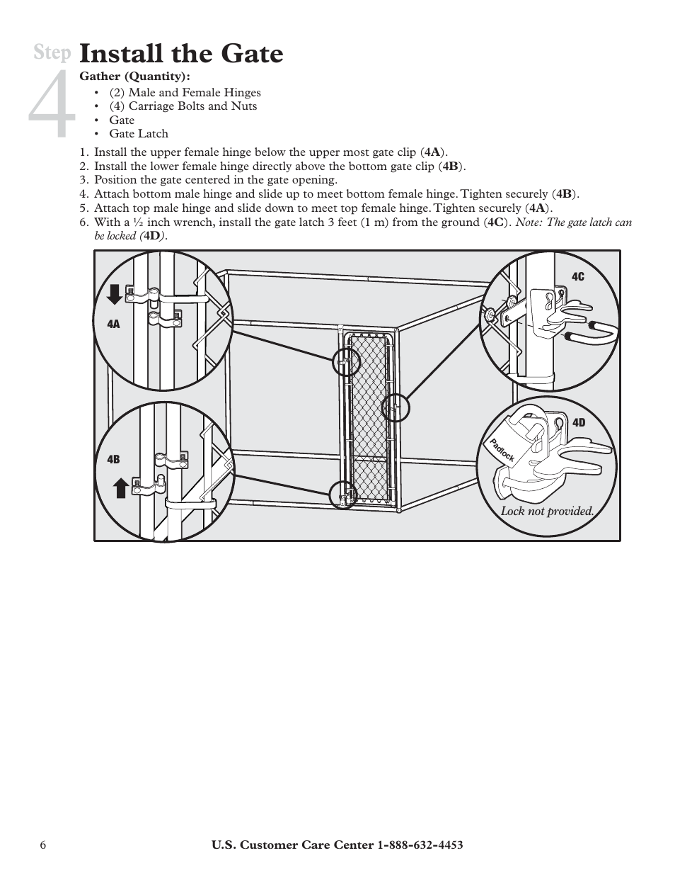 Install the gate, Step | Petsafe HBK11-11926 User Manual | Page 6 / 28