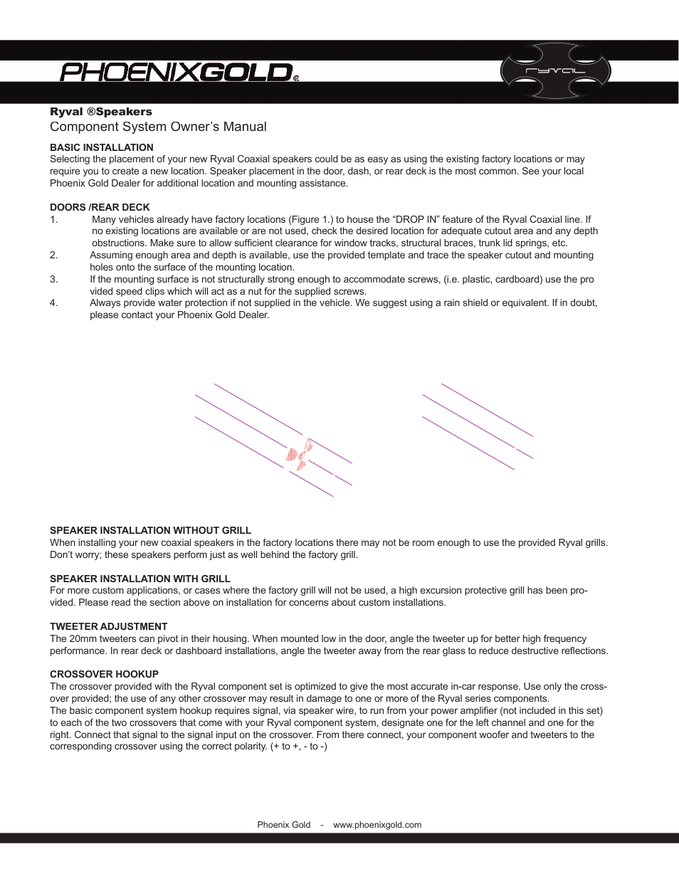 Component system owner’s manual | Phoenix Gold v65C User Manual | Page 2 / 8