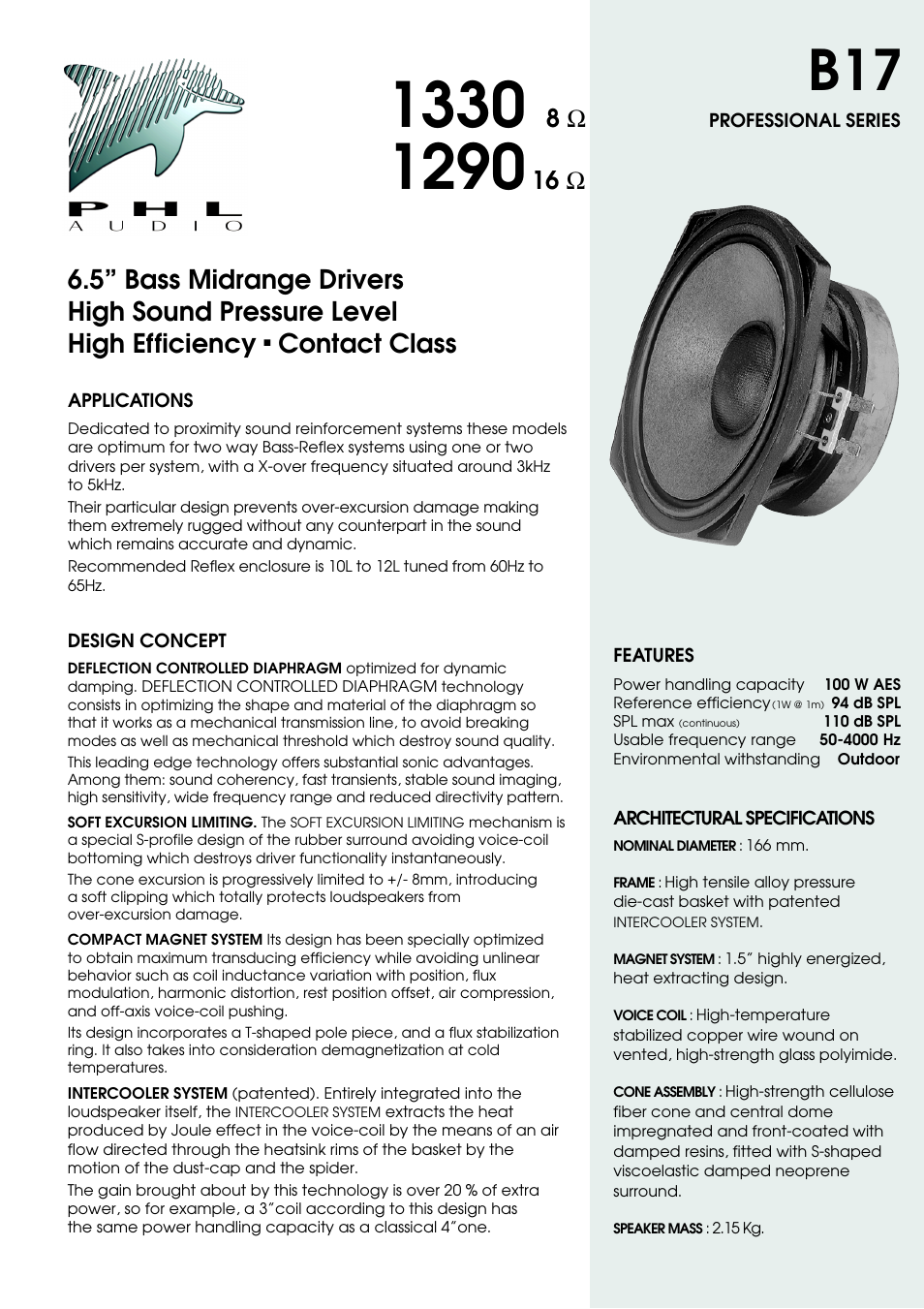 PHL Audio B17 User Manual | 2 pages