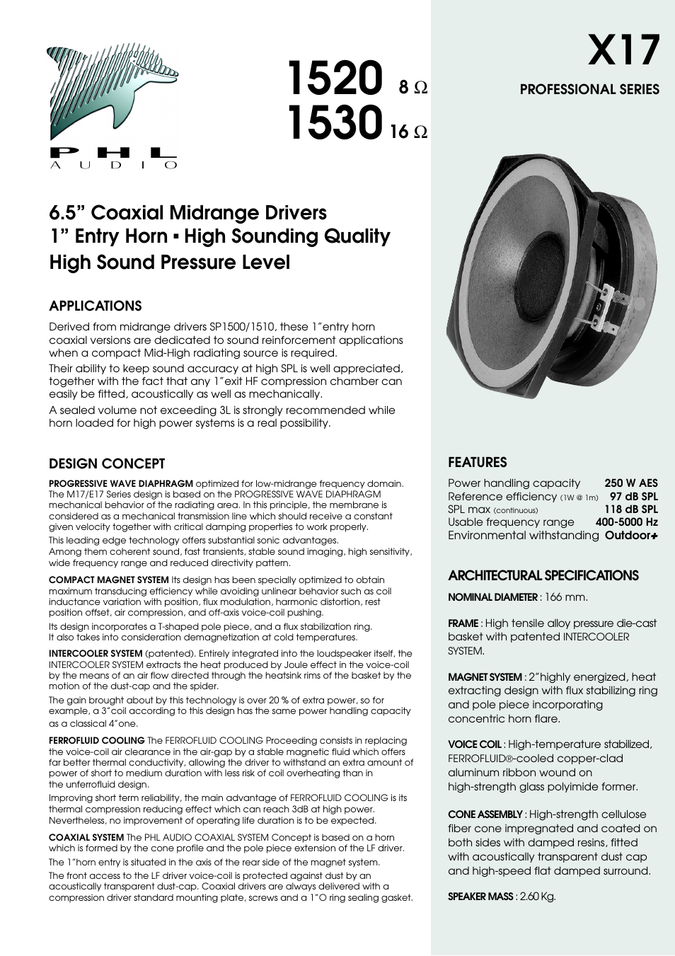 PHL Audio X17 User Manual | 2 pages