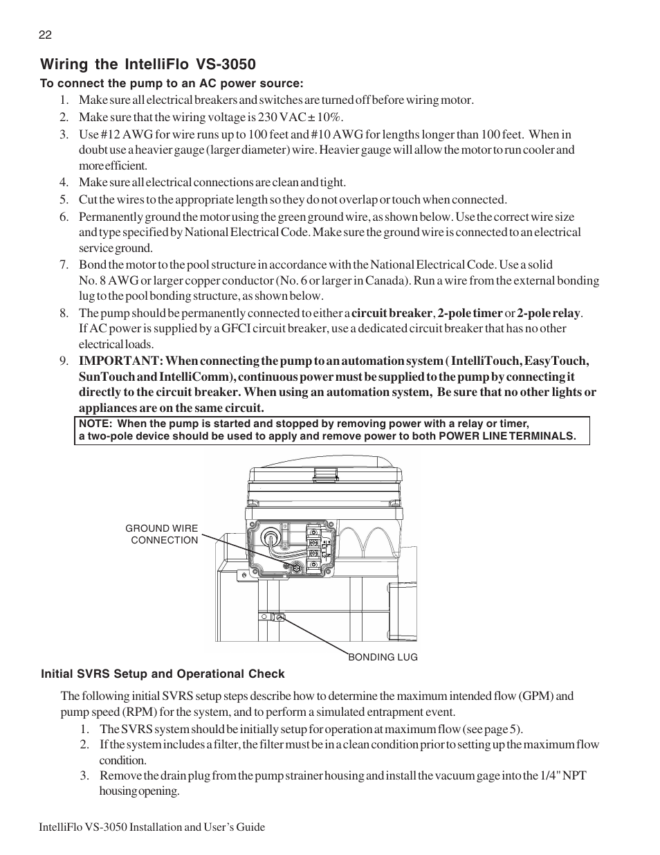 Wiring the intelliflo vs-3050 | Pentair INTELLIFLO VS-3050 User Manual | Page 30 / 44