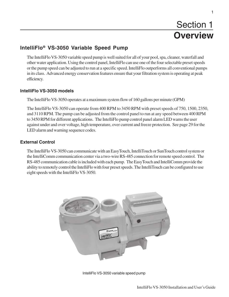 Pentair INTELLIFLO VS-3050 User Manual | Page 9 / 44