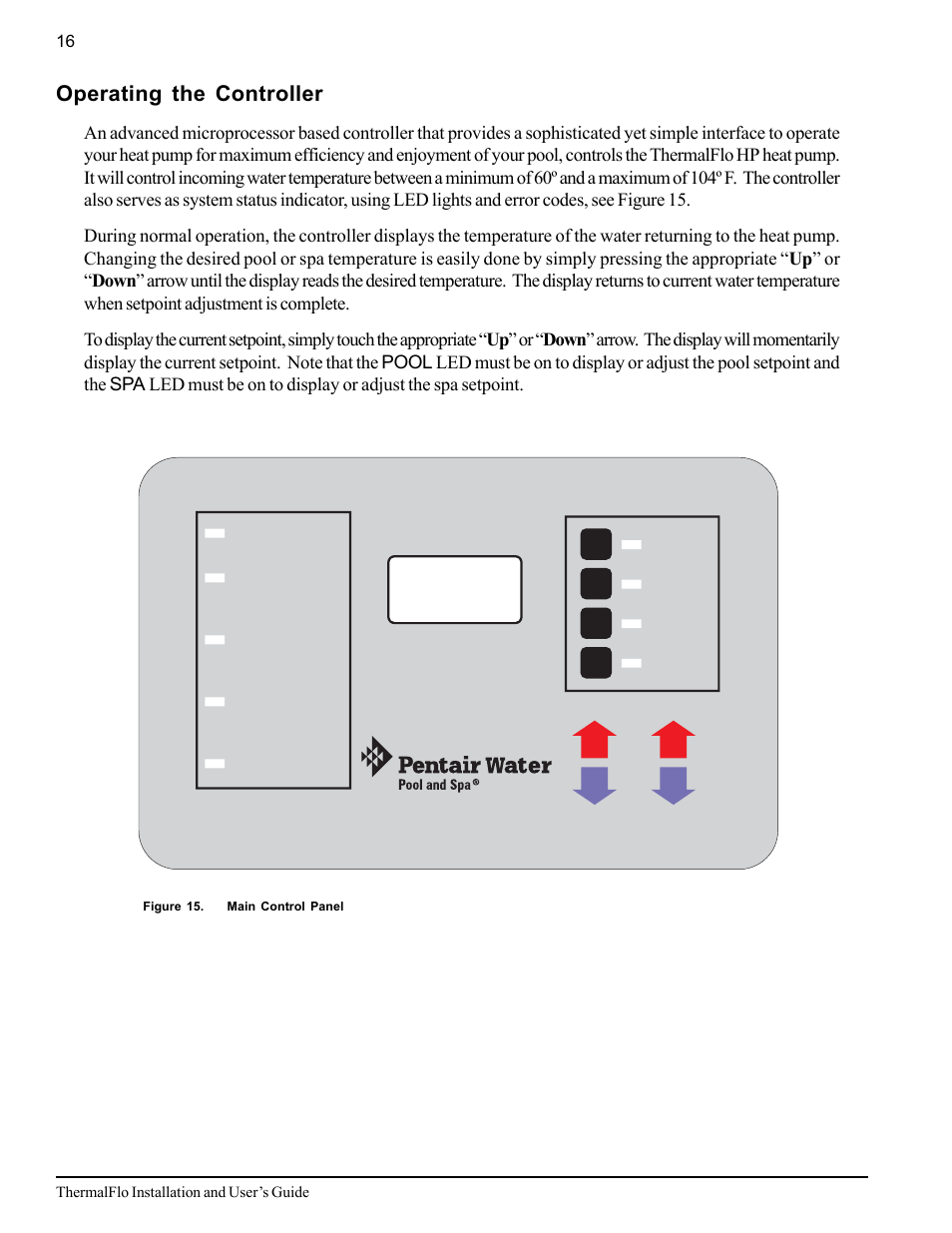 Operating the controller, Thermalflo installation and user’s guide | Pentair ThermalFlo User Manual | Page 24 / 40