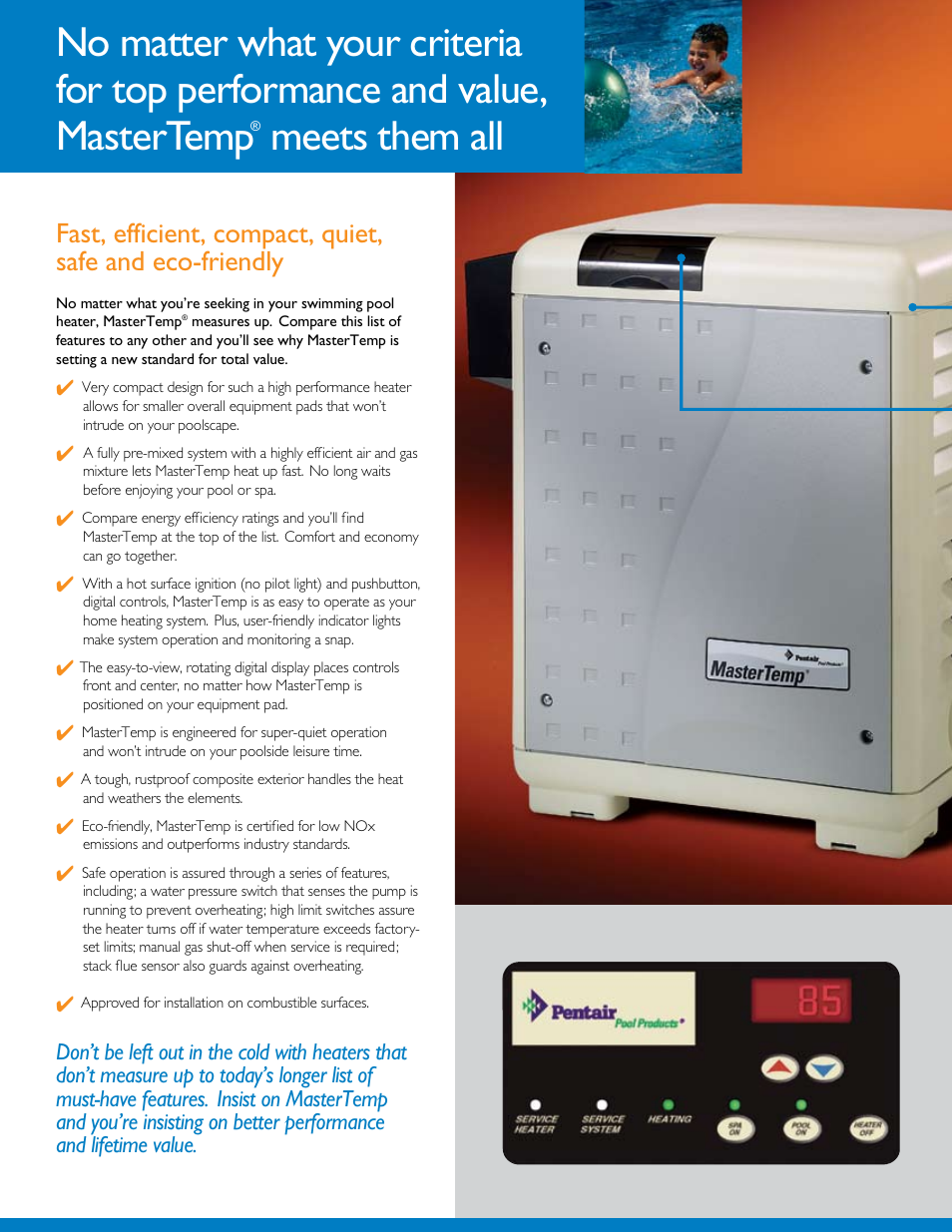 Meets them all | Pentair MasterTemp High Performance Heater User Manual | Page 2 / 4