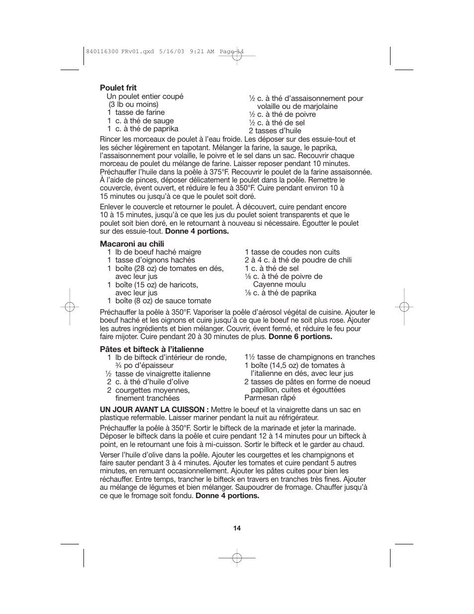 Proctor-Silex 840116300 User Manual | Page 14 / 24