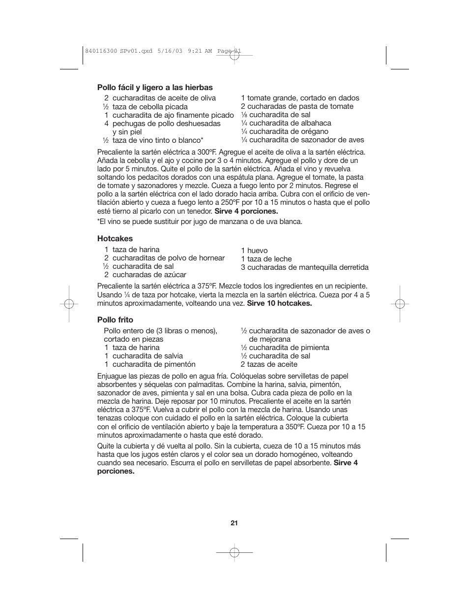 Proctor-Silex 840116300 User Manual | Page 21 / 24