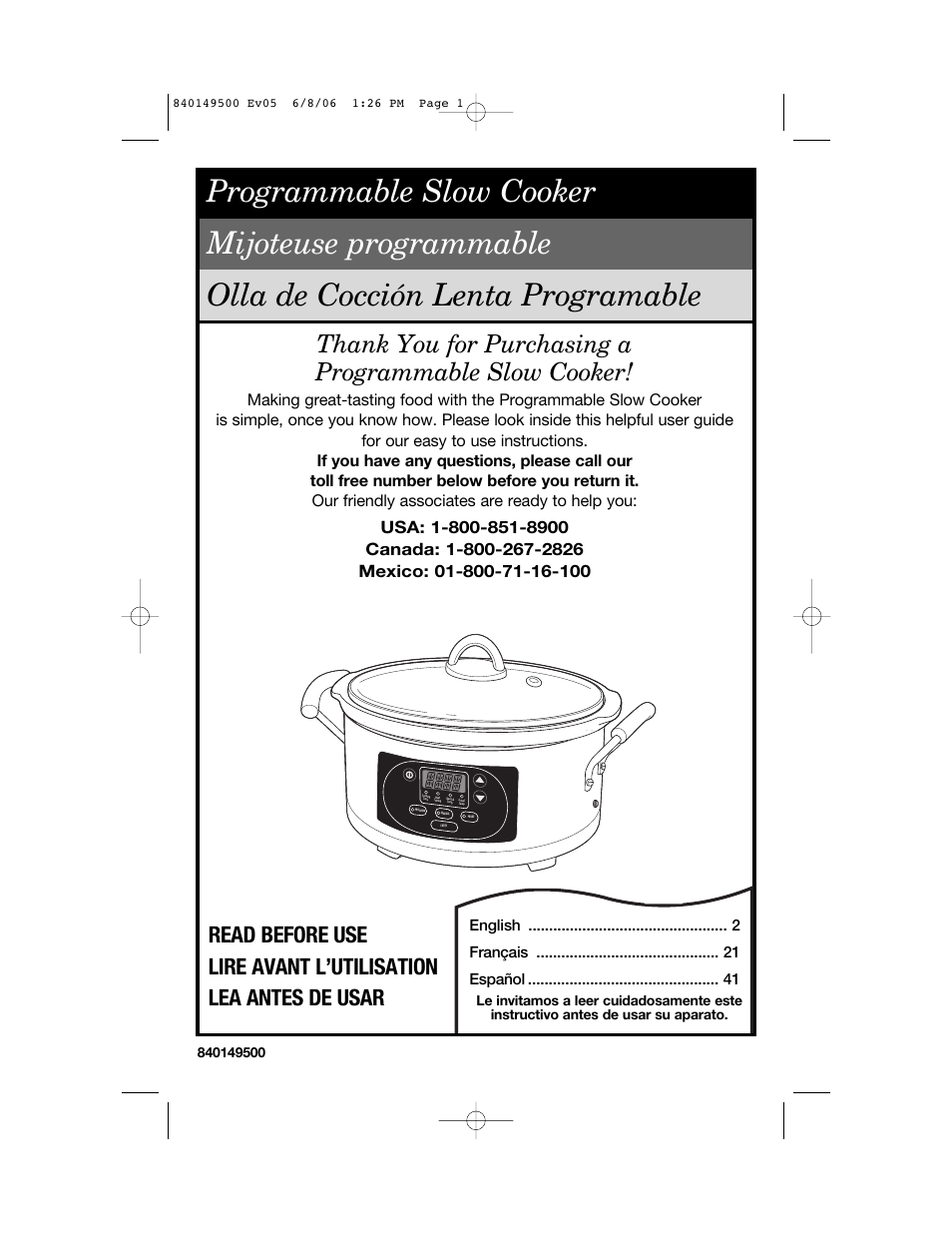 Proctor-Silex 840149500 User Manual | 64 pages