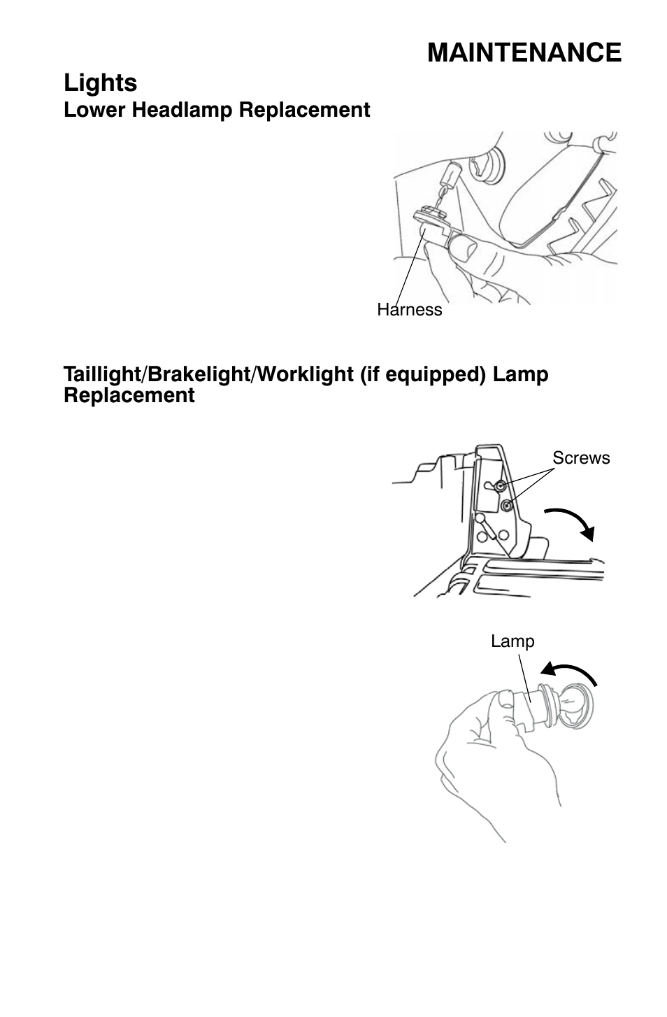 Maintenance, Lights | Polaris Sportsman 500 EFI X2 User Manual | Page 115 / 157