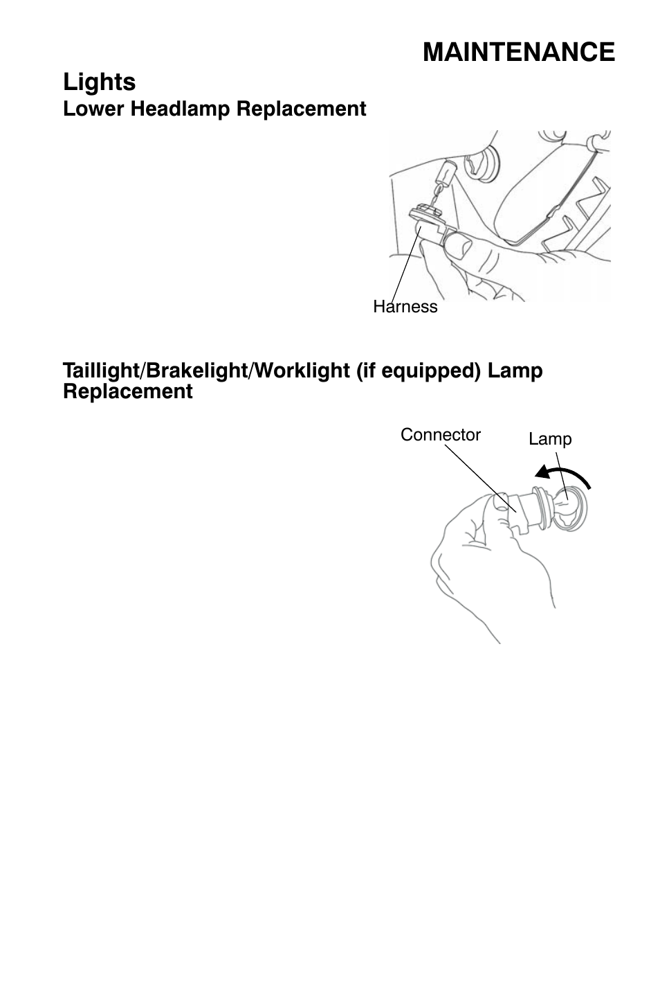Maintenance, Lights | Polaris Sportsman 9920630 User Manual | Page 109 / 149
