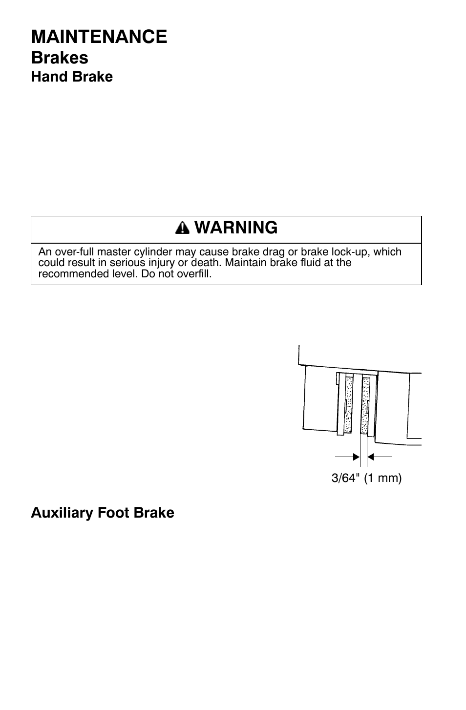 Maintenance, Brakes, Warning | Polaris Sportsman 9920630 User Manual | Page 98 / 149