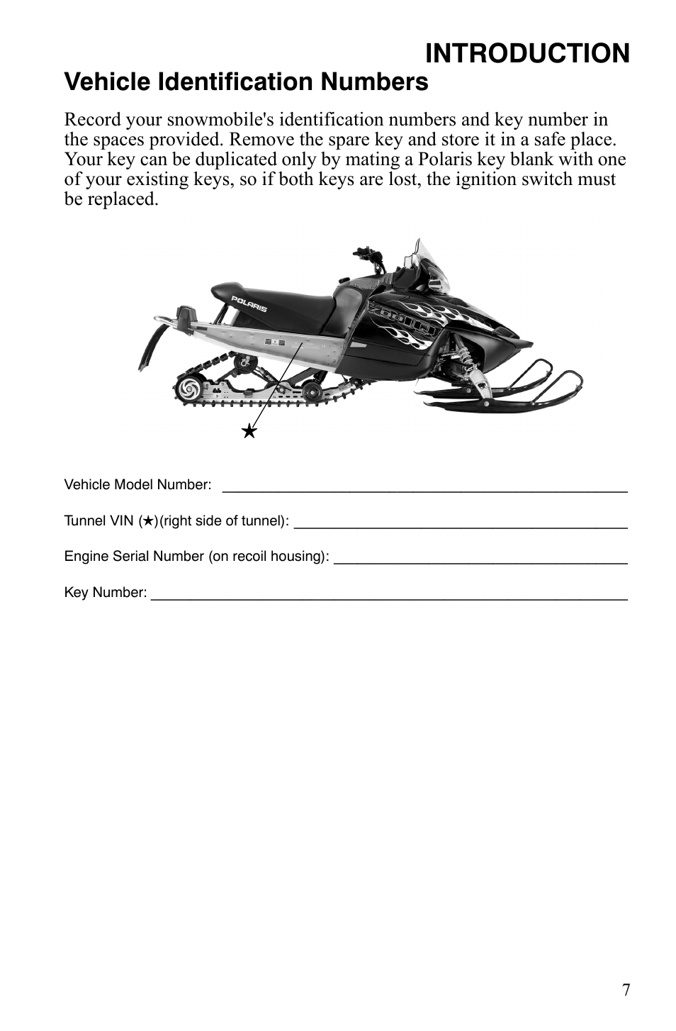 Introduction, Vehicle identification numbers | Polaris 800 Dragon SP User Manual | Page 10 / 141