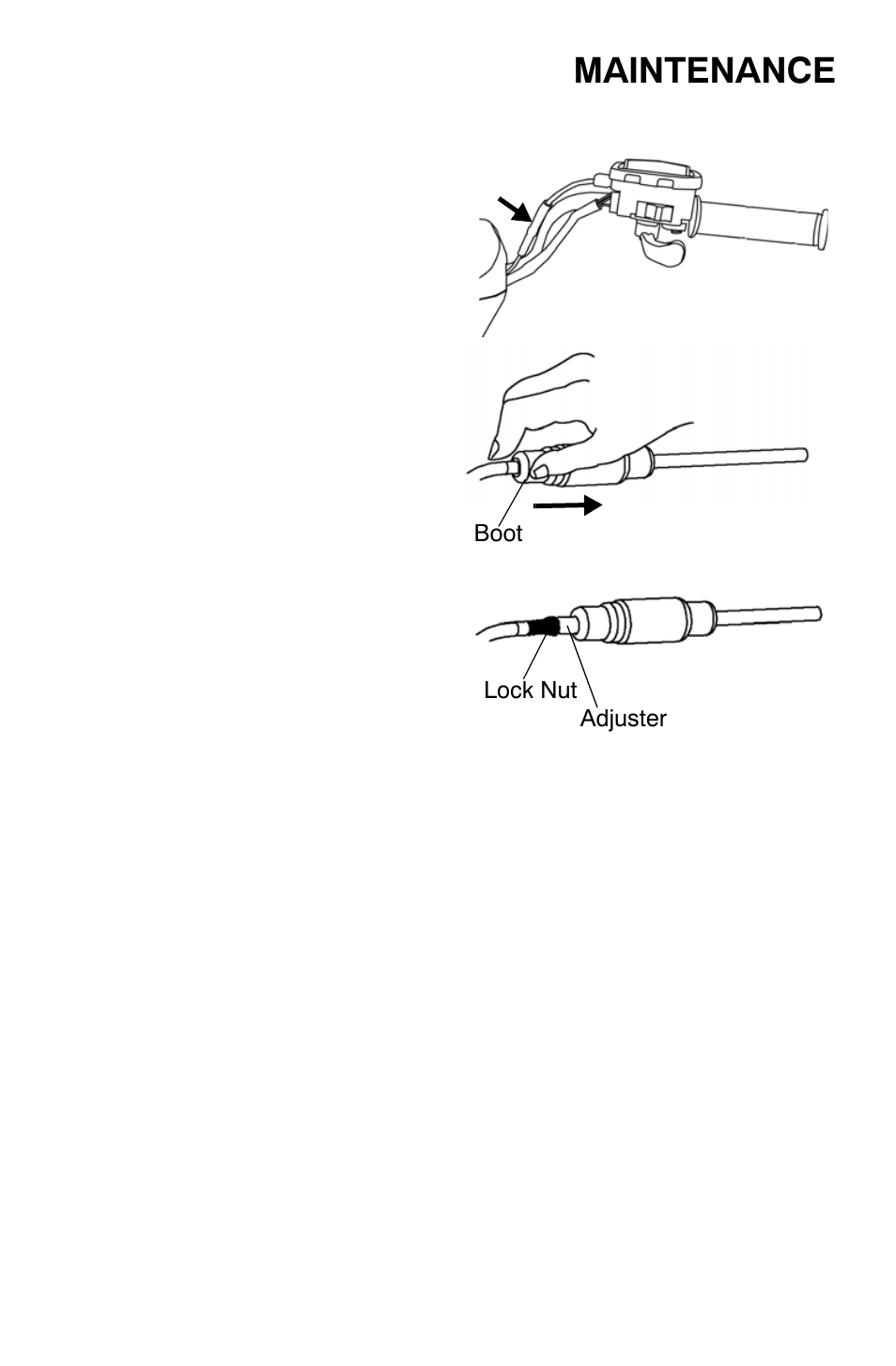 Maintenance, Throttle cable freeplay, Steering assembly | Polaris Trail Boss 9921784 User Manual | Page 72 / 120