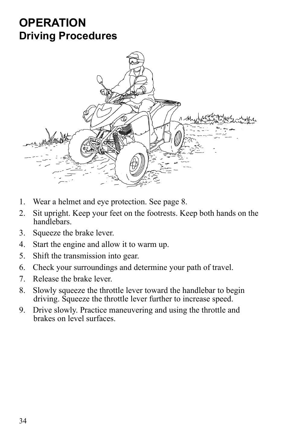 Operation, Driving procedures | Polaris Phoenix 9922500 User Manual | Page 36 / 96