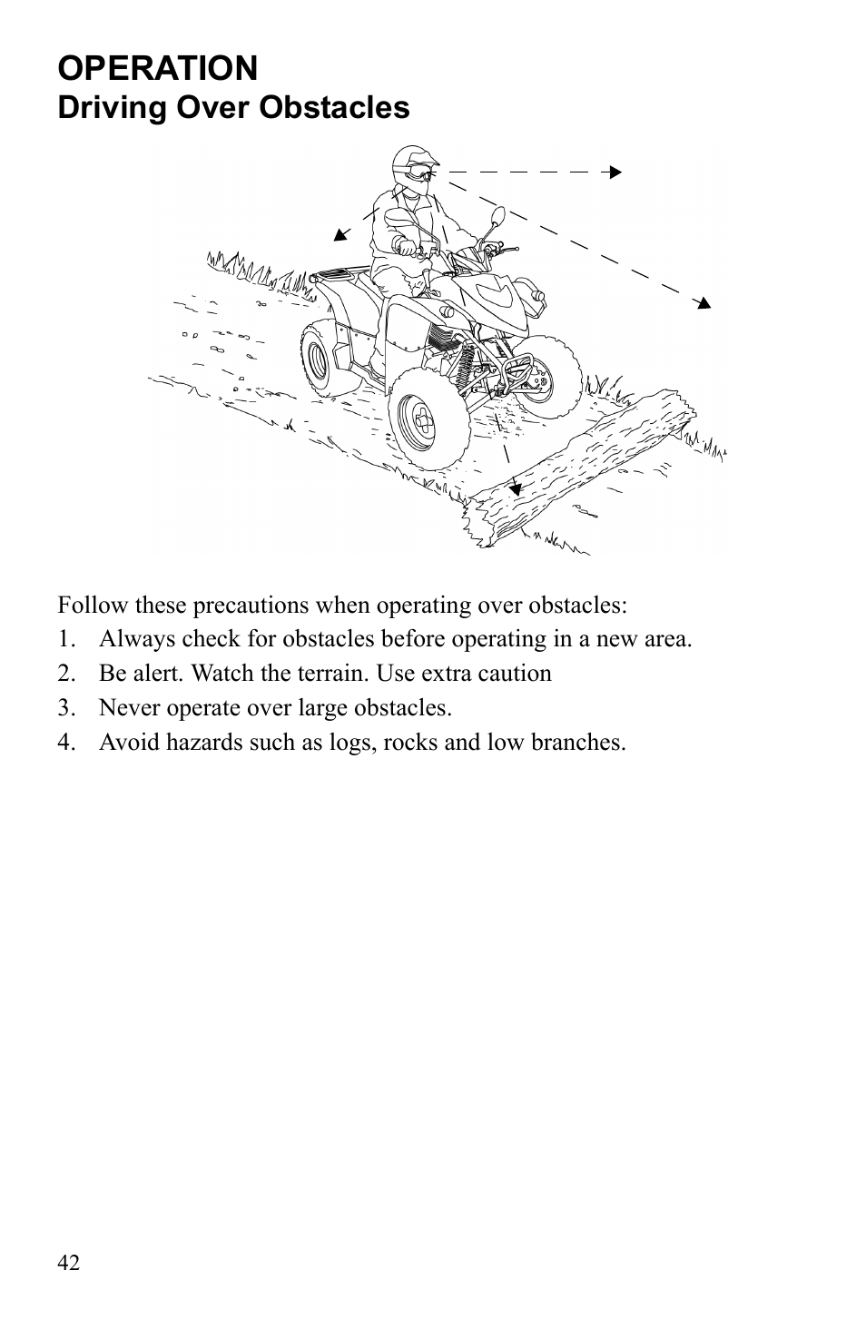 Operation, Driving over obstacles | Polaris Phoenix 9922500 User Manual | Page 44 / 96