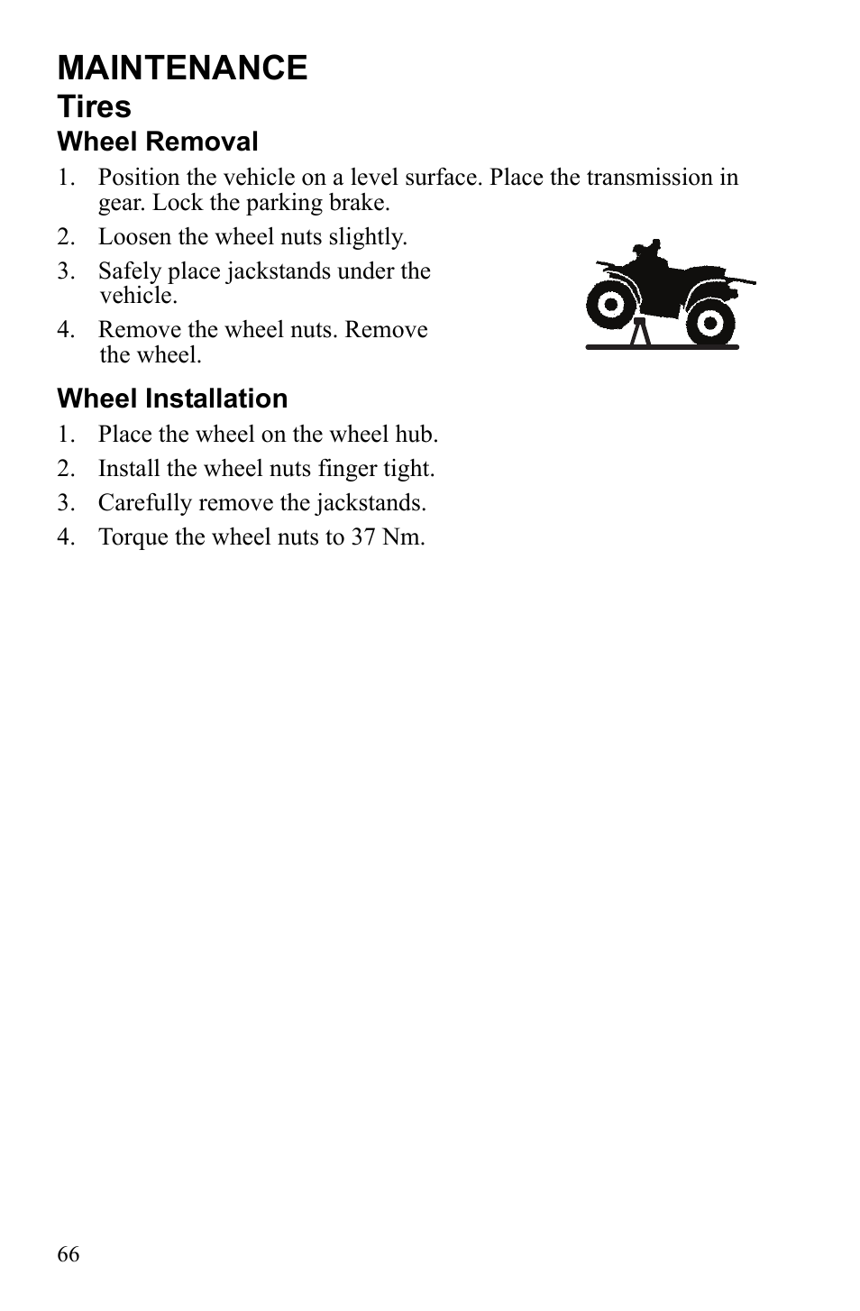Maintenance, Tires | Polaris Phoenix 9922500 User Manual | Page 68 / 96