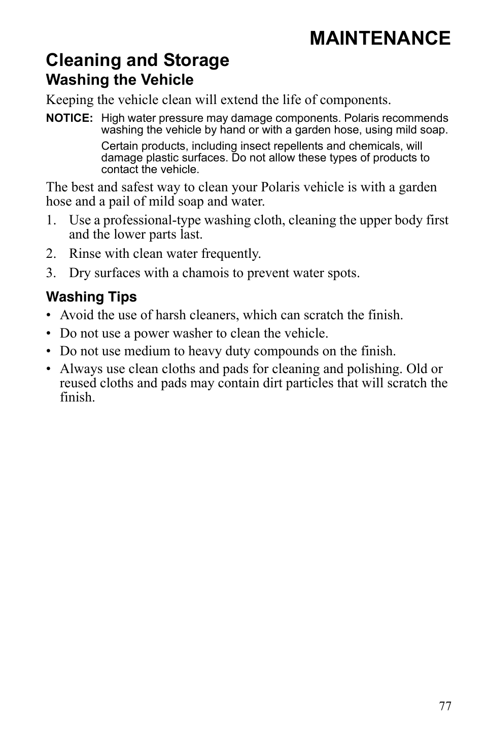 Maintenance, Cleaning and storage | Polaris Phoenix 9922500 User Manual | Page 79 / 96