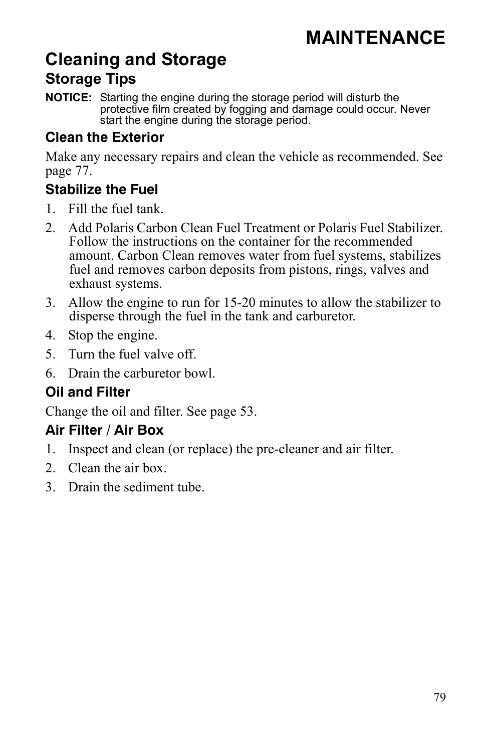 Maintenance, Cleaning and storage | Polaris Phoenix 9922500 User Manual | Page 81 / 96
