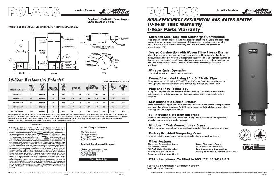 Polaris PR199-100-3NV User Manual | 2 pages
