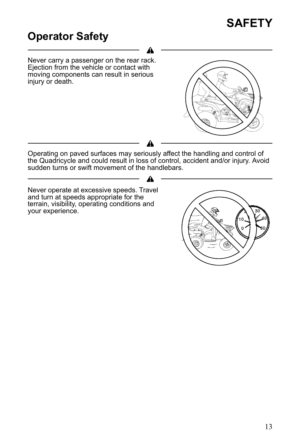 Safety, Operator safety | Polaris Scrambler 9922077 User Manual | Page 15 / 117