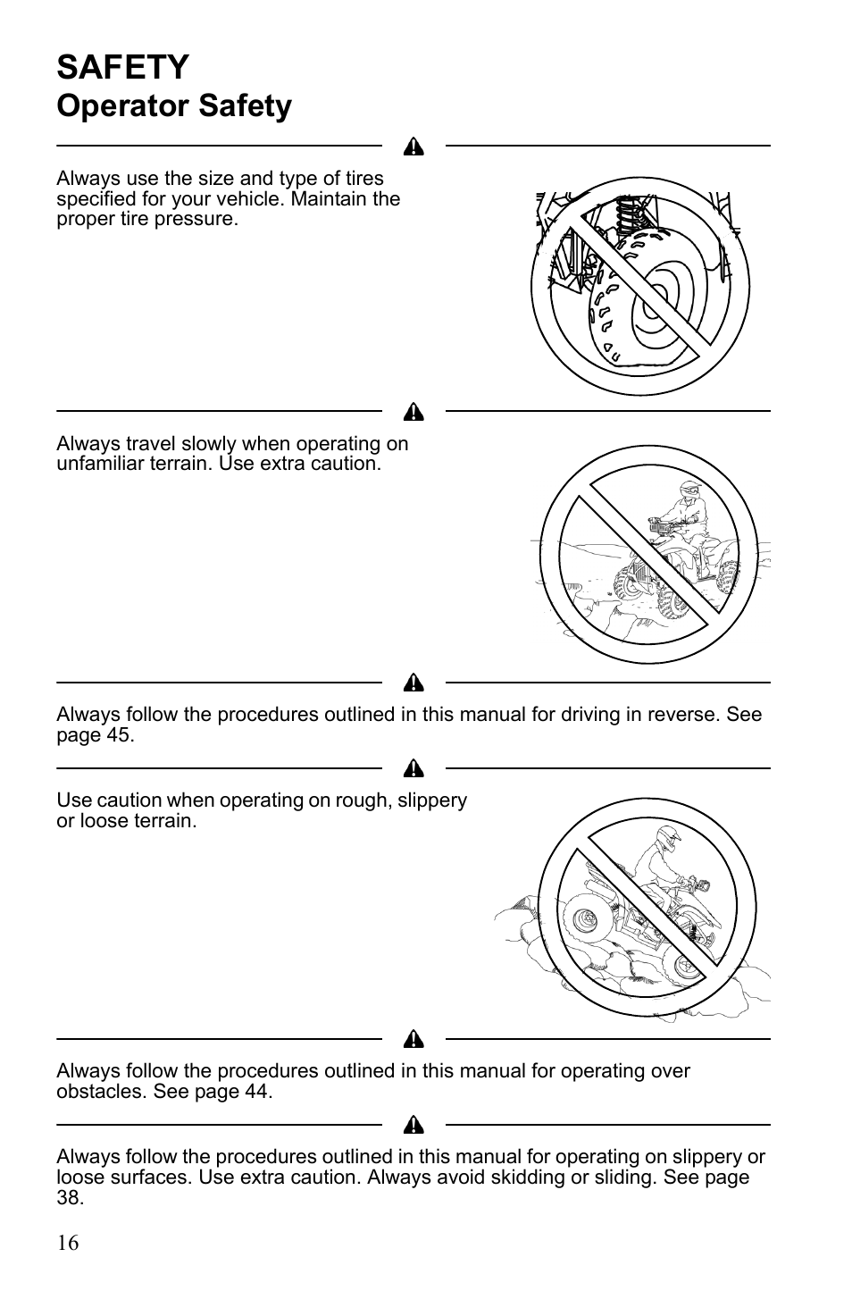 Safety, Operator safety | Polaris Scrambler 9922077 User Manual | Page 18 / 117