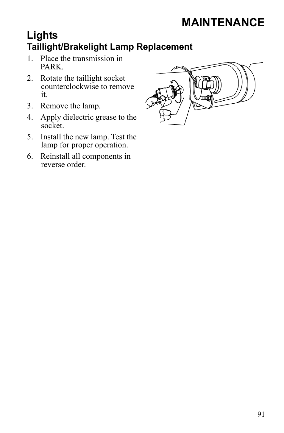 Maintenance, Lights | Polaris Sportsman 550 XP User Manual | Page 94 / 137