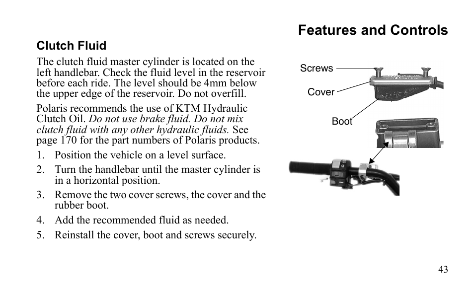 Features and controls | Polaris Outlaw 9922079 User Manual | Page 46 / 203