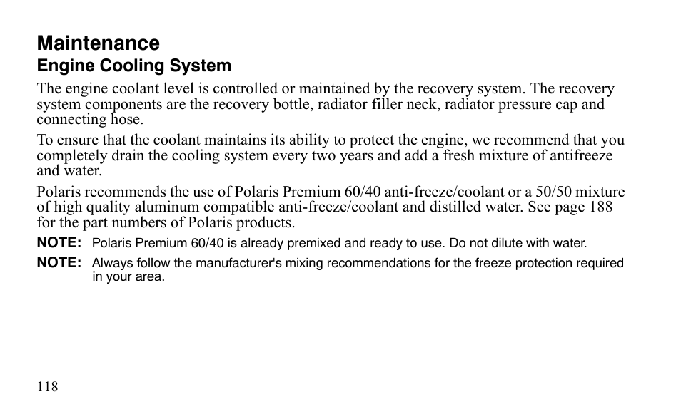 Maintenance | Polaris Outlaw 525 IRS User Manual | Page 121 / 220
