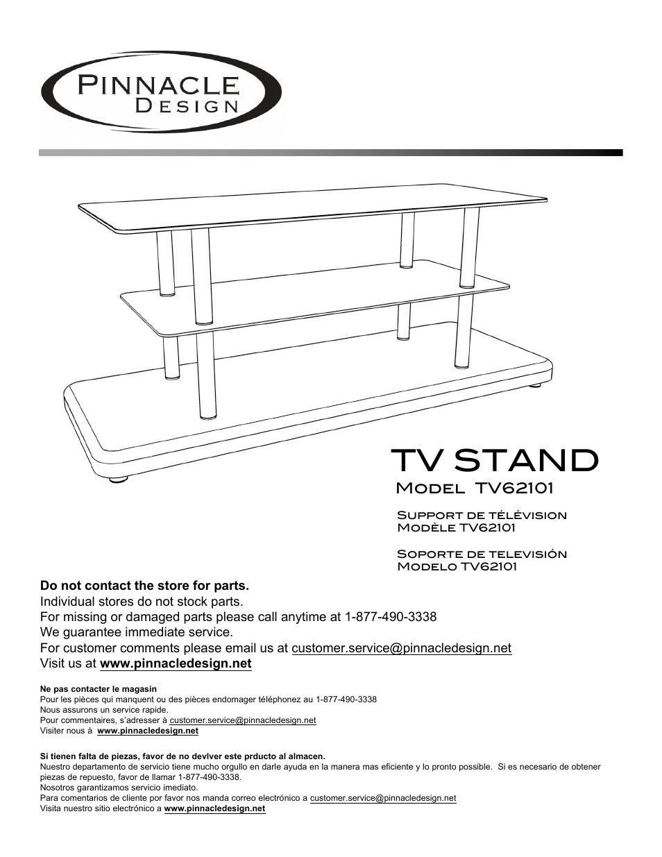 Pinnacle Design TV62101 User Manual | 7 pages