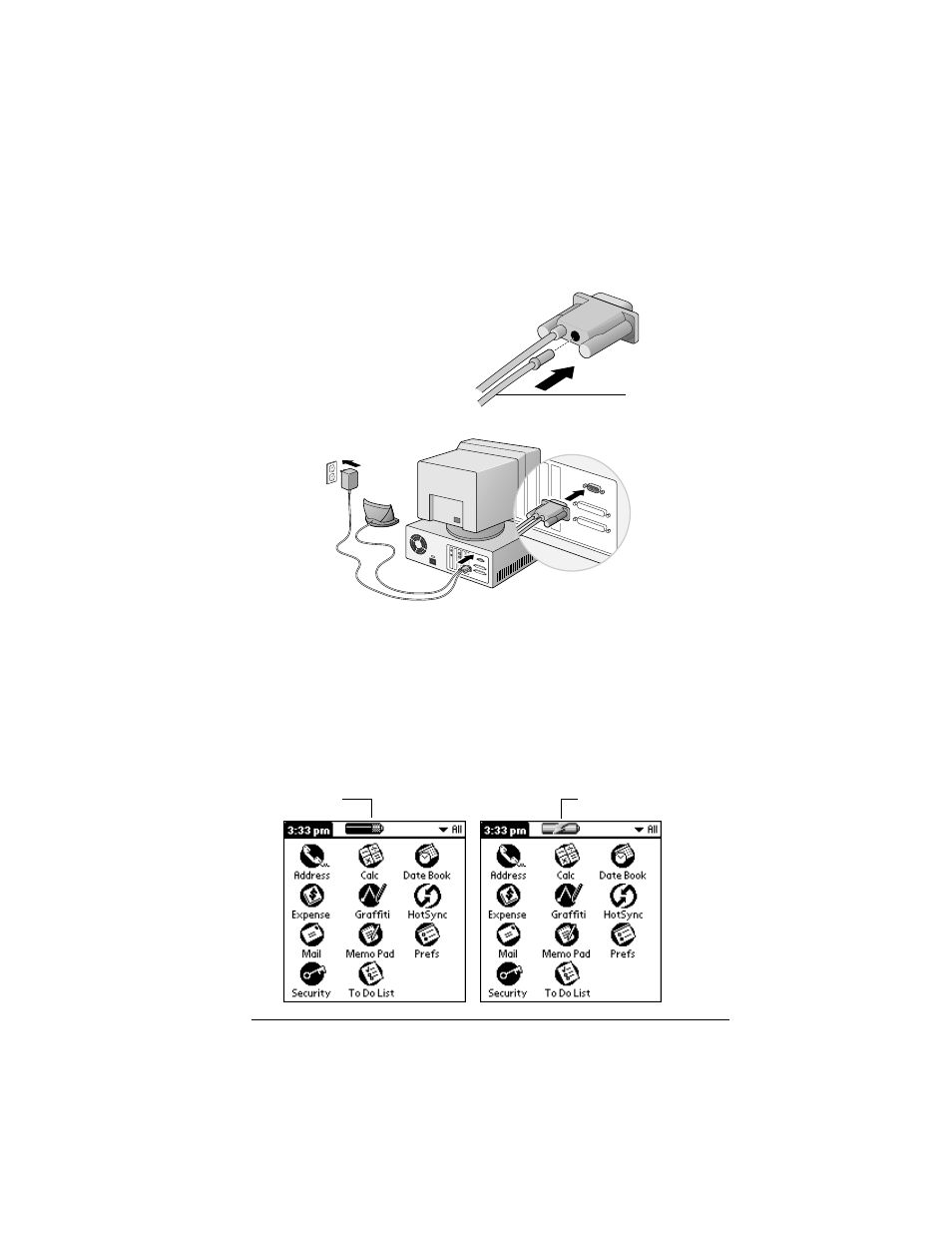Recharging the battery | Palm IIIc User Manual | Page 19 / 246