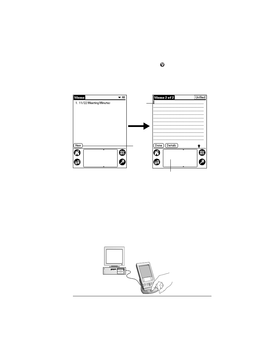 To open memo pad, Using palm desktop software | Palm IIIc User Manual | Page 31 / 246