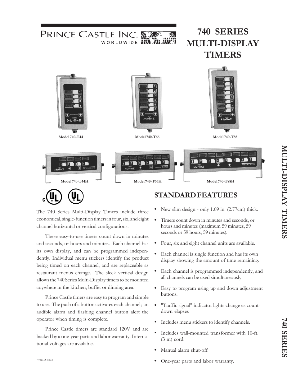 Prince Castle 740-T66H User Manual | 2 pages