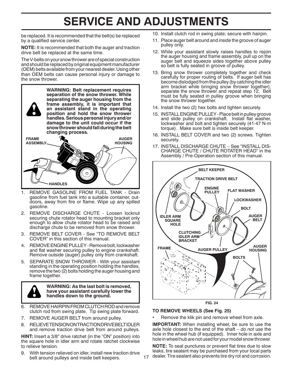 Service and adjustments | Poulan 96192001903 User Manual | Page 17 / 40