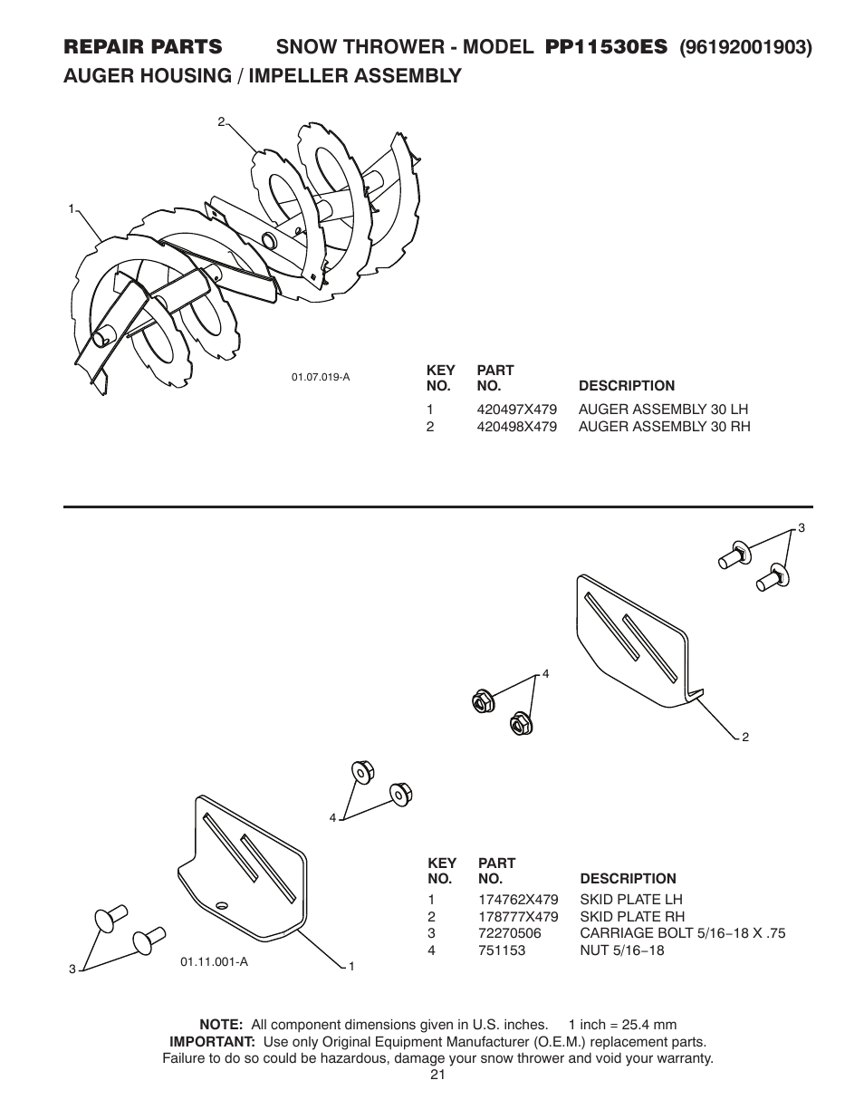 Poulan 96192001903 User Manual | Page 21 / 40