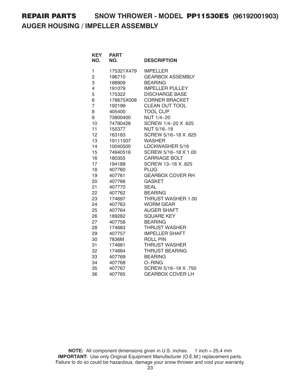 Poulan 96192001903 User Manual | Page 23 / 40