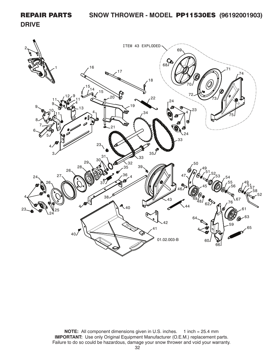 Poulan 96192001903 User Manual | Page 32 / 40