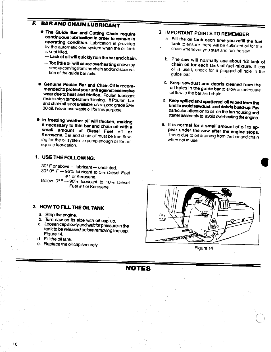 F. bar and chain lubricant | Poulan 2300 AV User Manual | Page 10 / 24