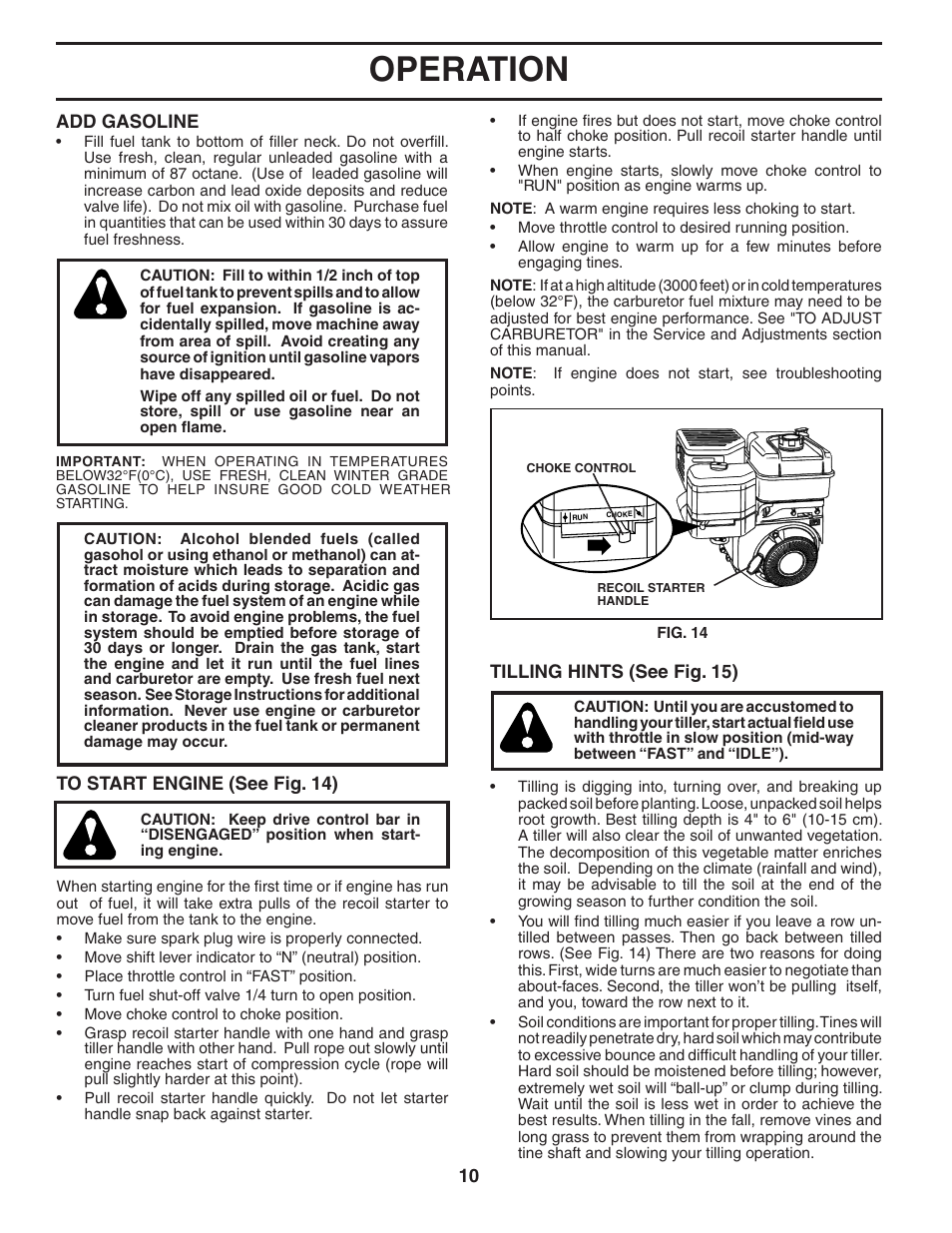 Operation | Poulan 96092000500 User Manual | Page 10 / 22