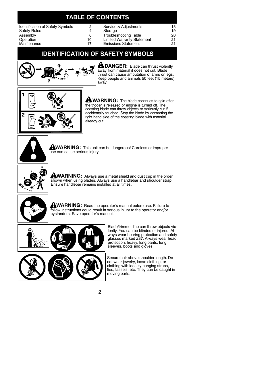 Poulan 952711951 User Manual | Page 2 / 22