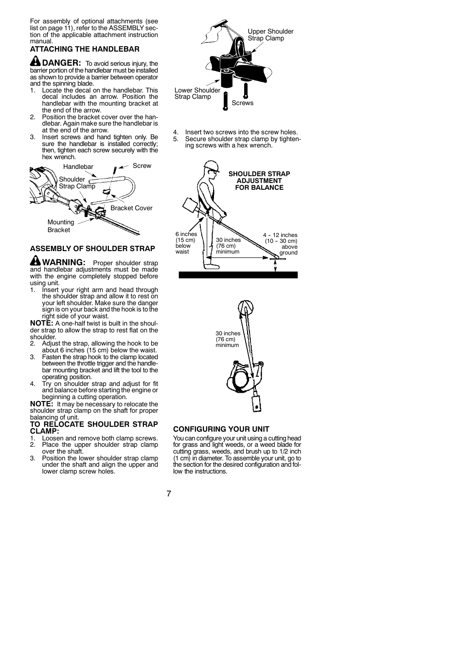 Danger, Warning | Poulan 952711951 User Manual | Page 7 / 22