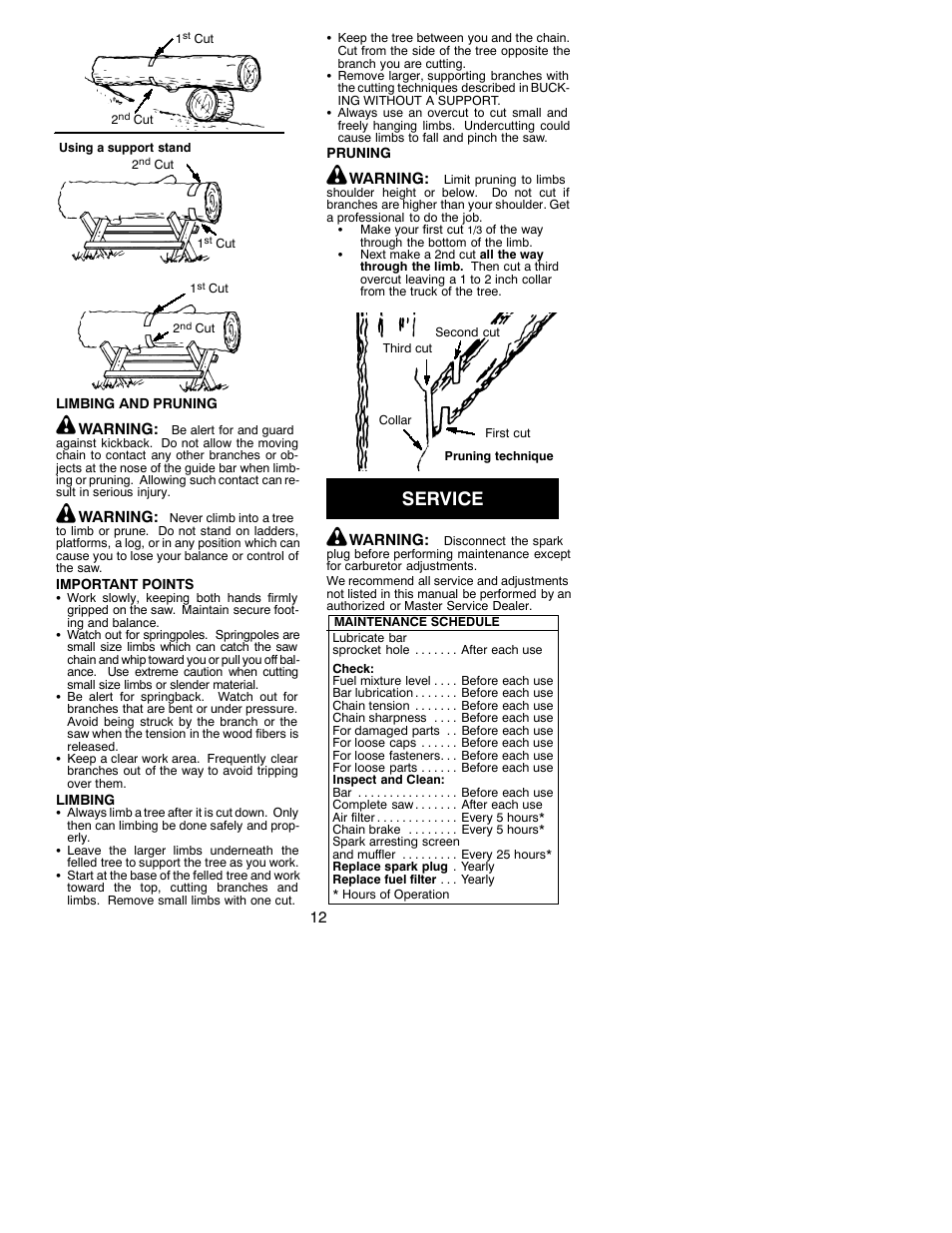 Service | Poulan 1950 User Manual | Page 12 / 16