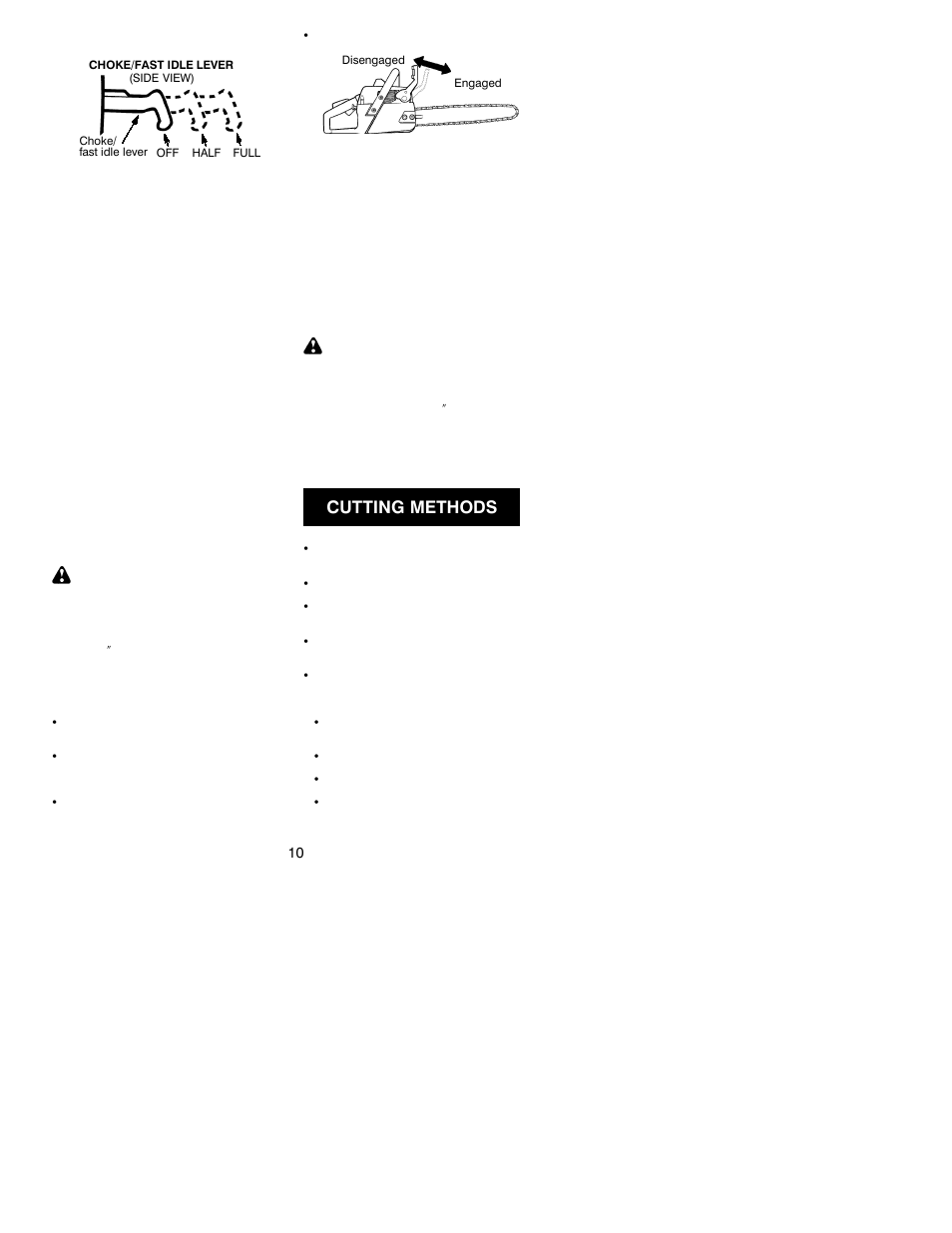Cutting methods | Poulan 530164284 User Manual | Page 10 / 18