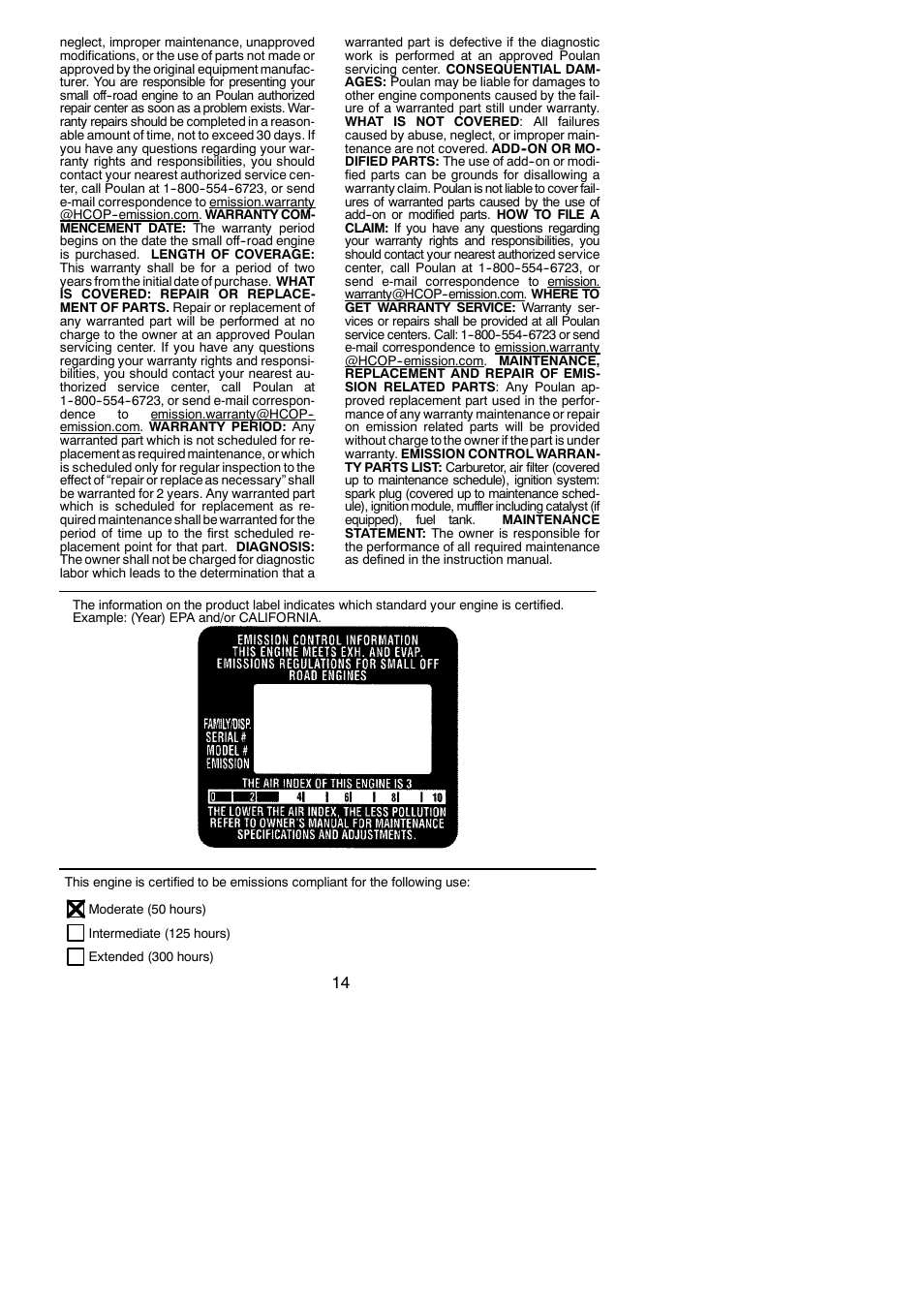 Poulan 545154717 User Manual | Page 14 / 14