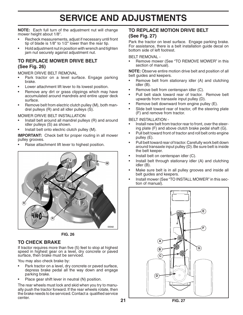 Service and adjustments | Poulan 404378 User Manual | Page 21 / 30