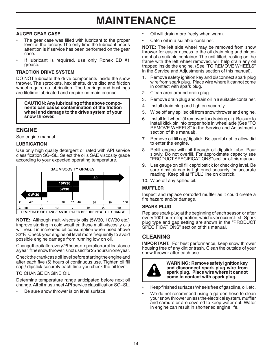 Maintenance | Poulan 96194000500 User Manual | Page 14 / 48