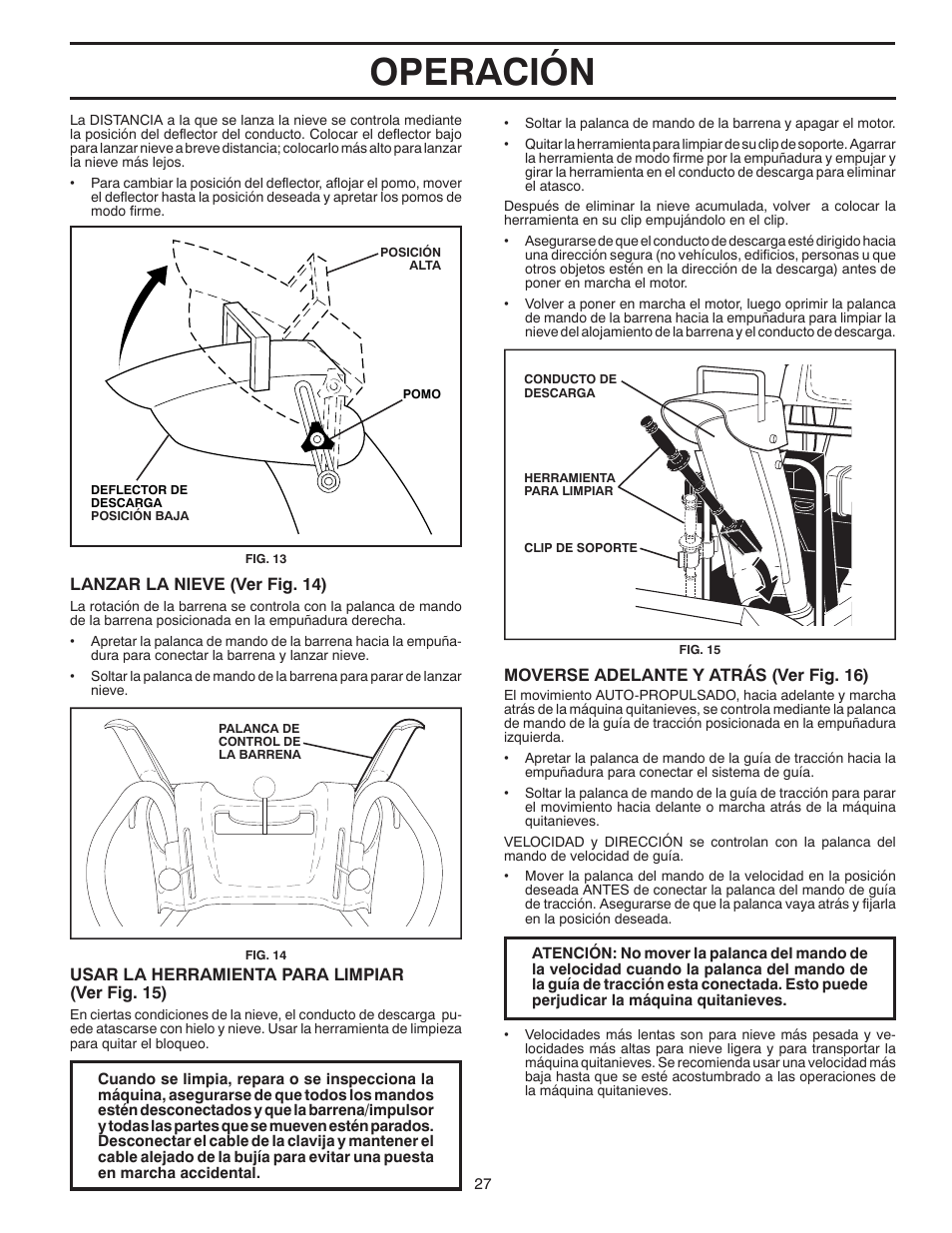 Operación | Poulan 96194000500 User Manual | Page 27 / 48