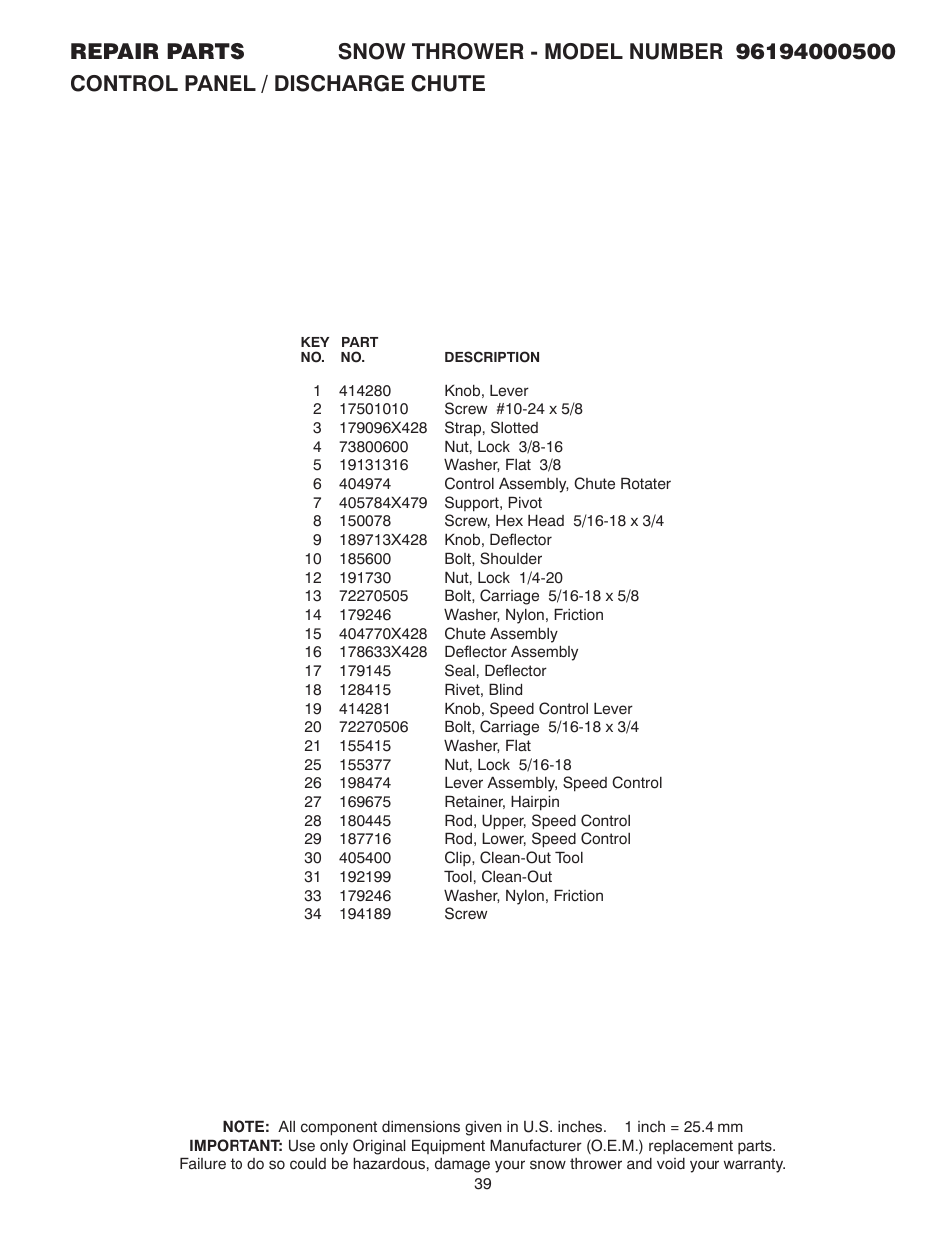 Poulan 96194000500 User Manual | Page 39 / 48
