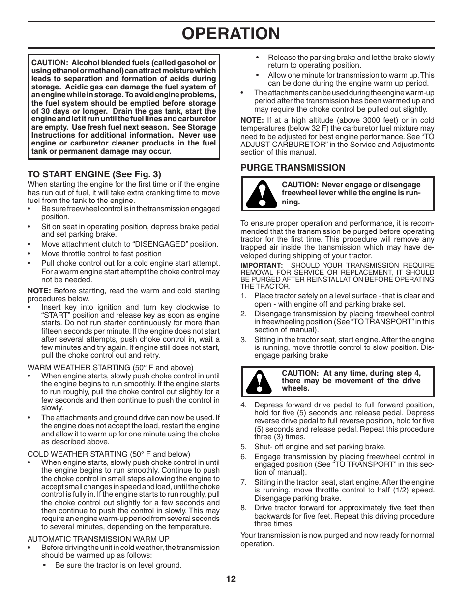 Operation | Poulan 404489 User Manual | Page 12 / 30