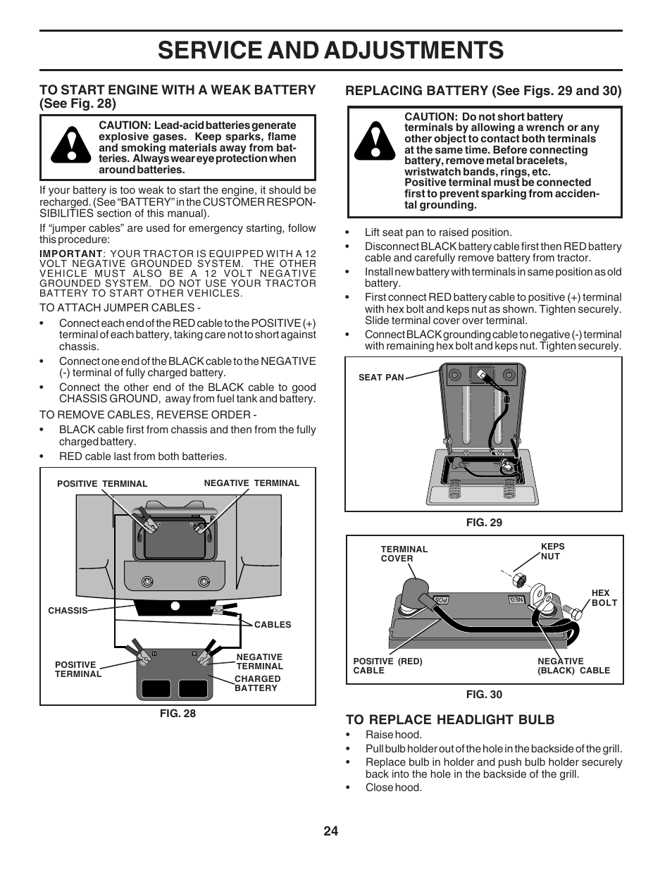 Service and adjustments | Poulan 180241 User Manual | Page 24 / 48