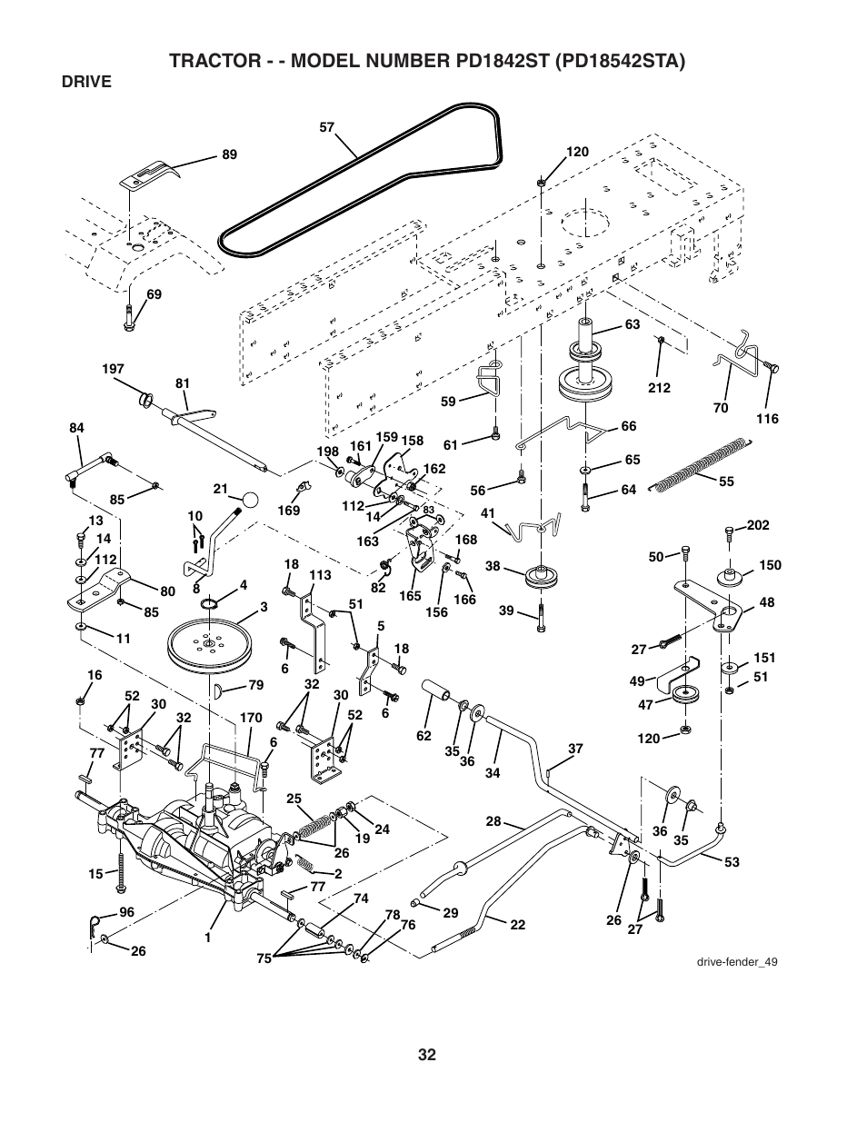 Drive | Poulan 188737 User Manual | Page 32 / 48