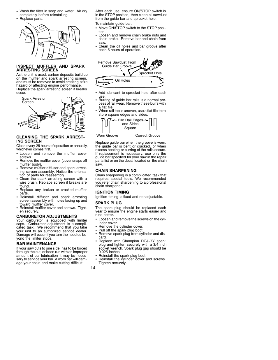 Poulan 330 User Manual | Page 14 / 17